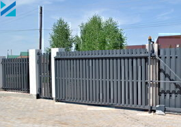 Промышленные ворота откатные штакетник